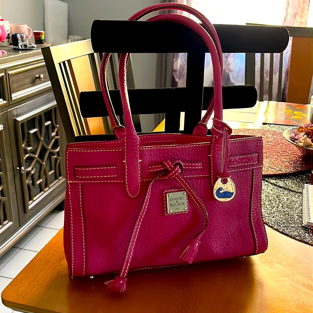 Dooney & Bourke Swan Leather Tassel Bag in Pink